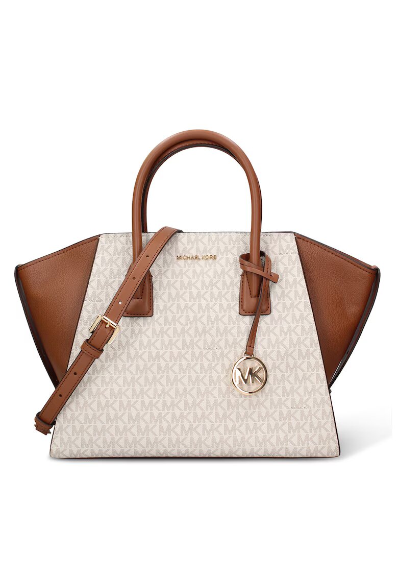 Michael Kors Шопинг чанта от еко кожа Atheria с монограм - Бял/Кафяв