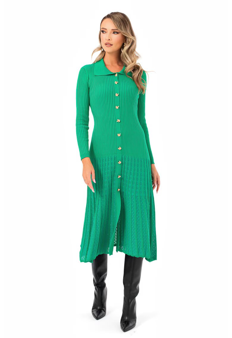MIYU Рипсена рокля - Зелен