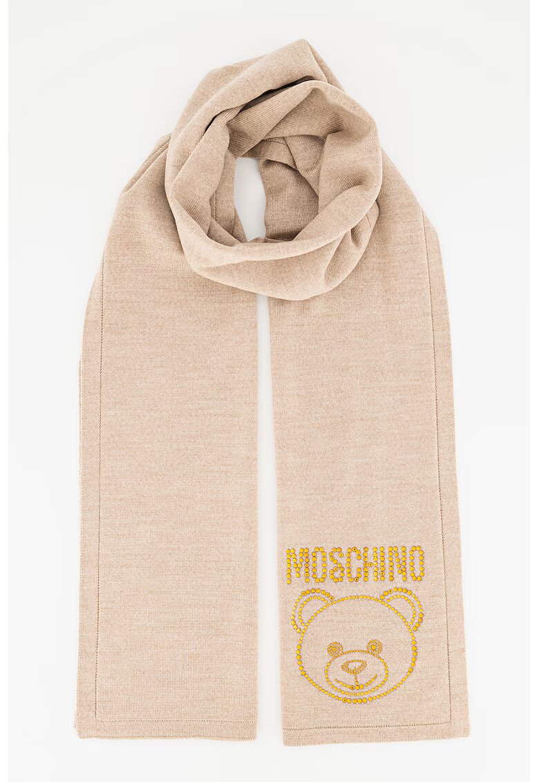 Moschino Вълнен шал с лого