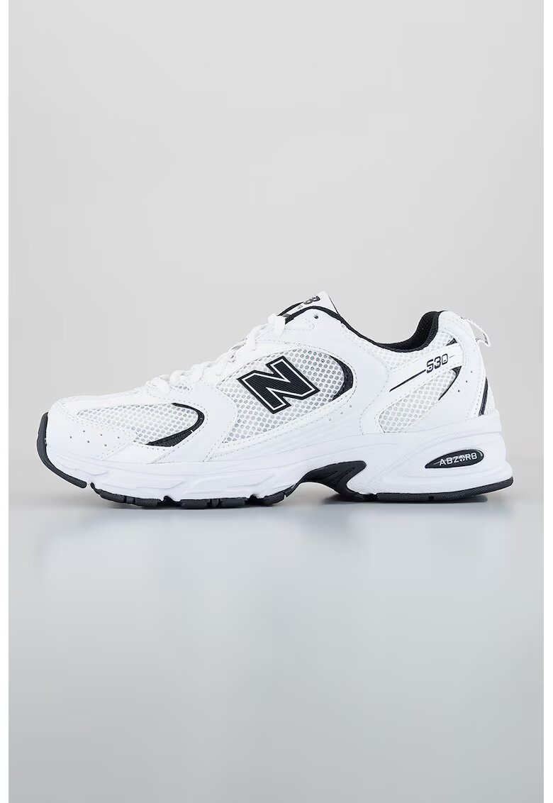 New Balance Маратонки с лого Мрежести - - Бял/Черен