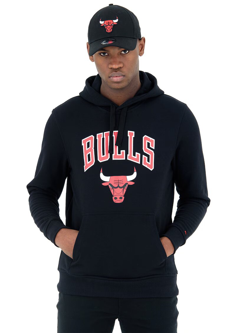 New Era Худи с памук Chicago Bulls - Червен/Бял/Черен