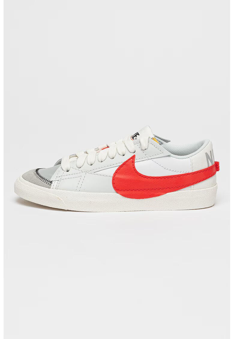 Nike Кожени спортни обувки Blazer Low '77 с лого - Червен/Бял/Сив