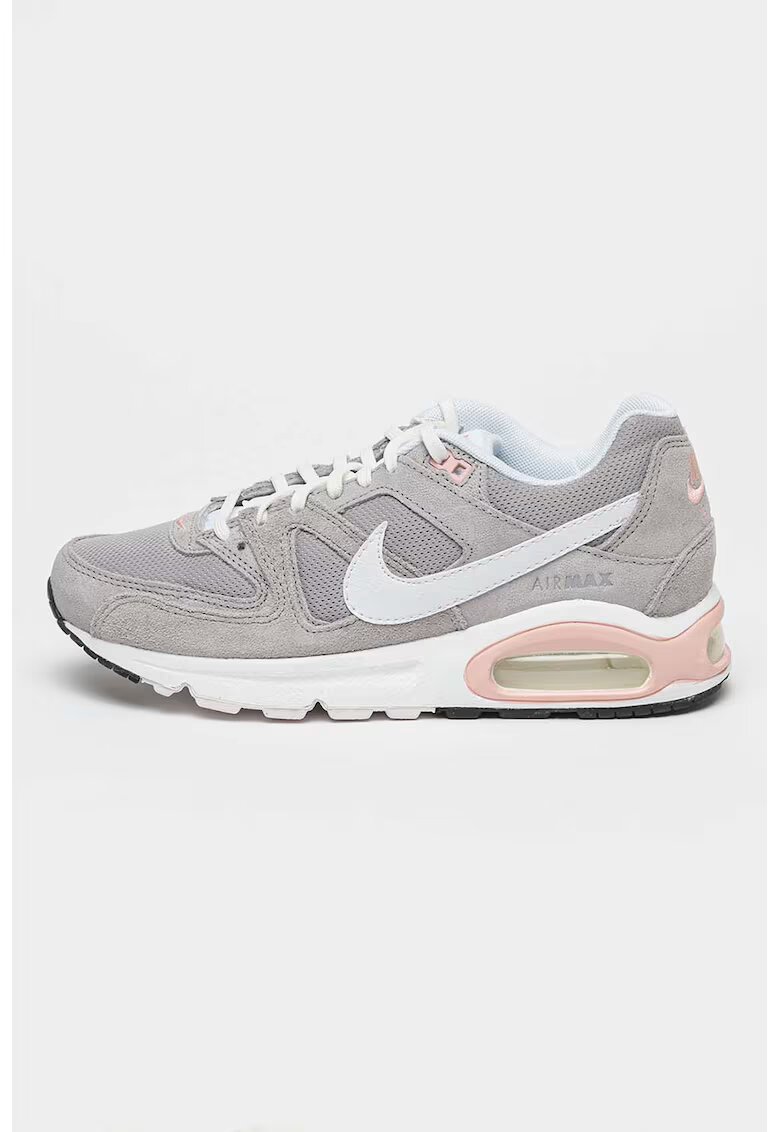 Nike Мрежести спортни обувки с велур - Бял/Черен