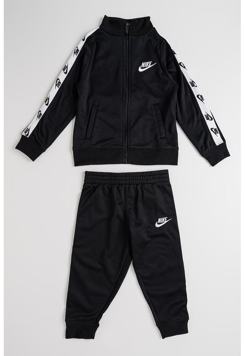 Nike Спортен екип с цип и лого - Бял/Черен