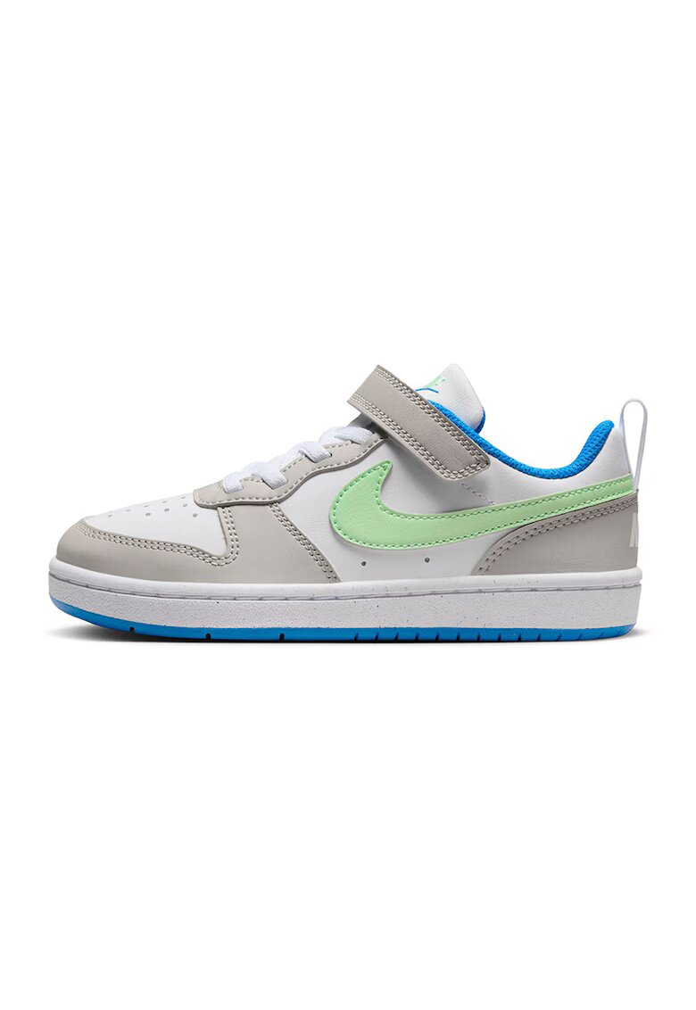 Nike Спортни обувки Court Borough от еко кожа с велкро - Бял/Черен