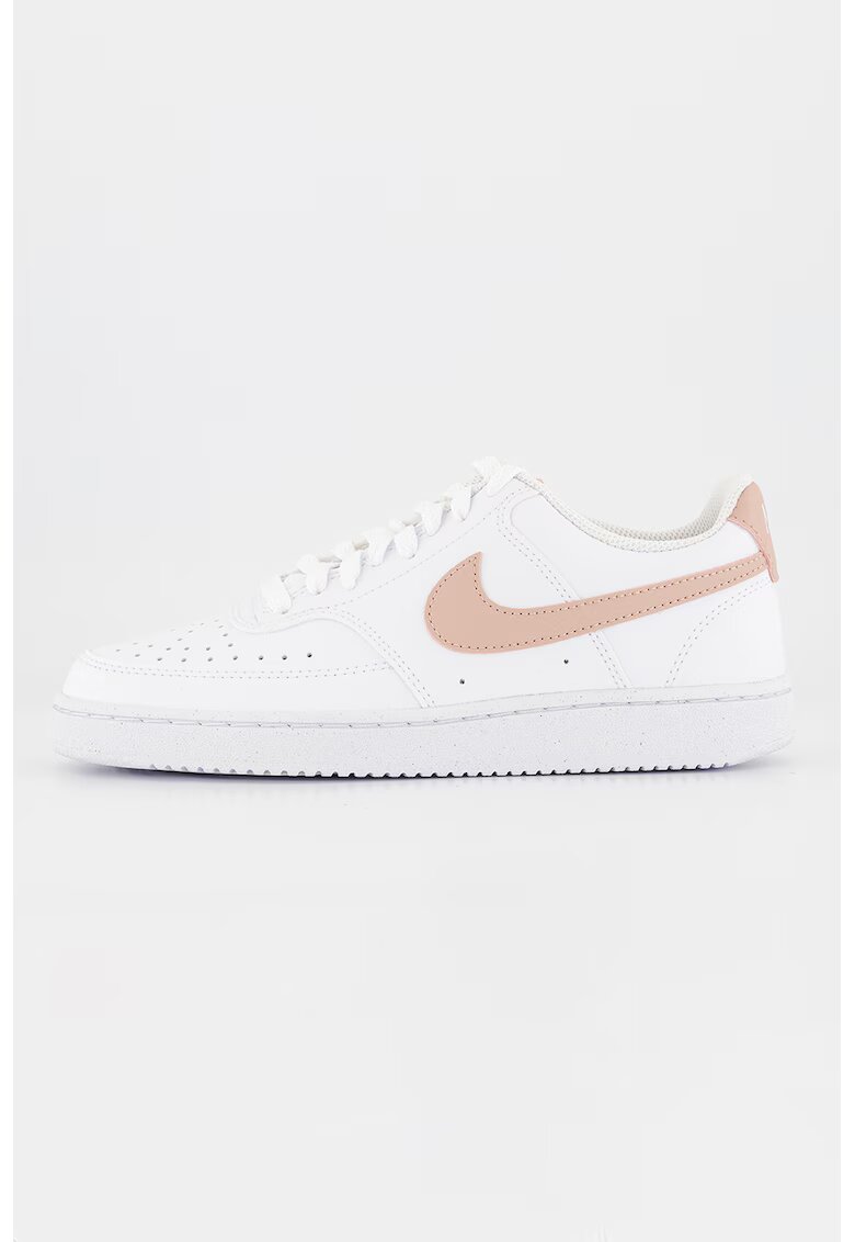 Nike Спортни обувки Court Vision Low Next Nature от еко кожа - Бял/Избеляло черно