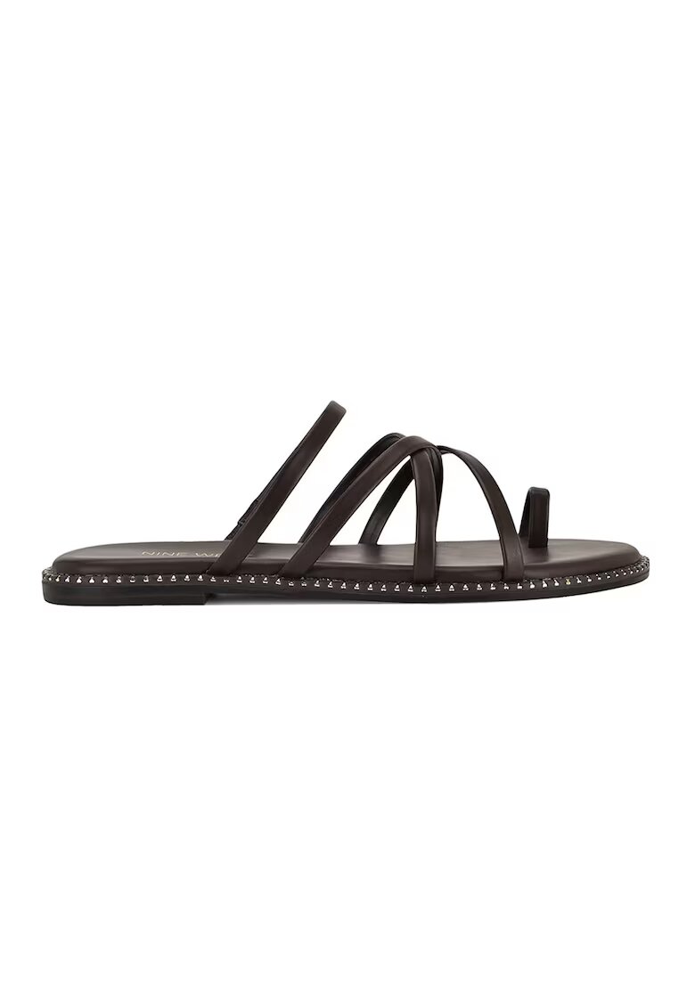 NINE WEST Чехли Digen от еко кожа с каишки - Тъмнокафяв
