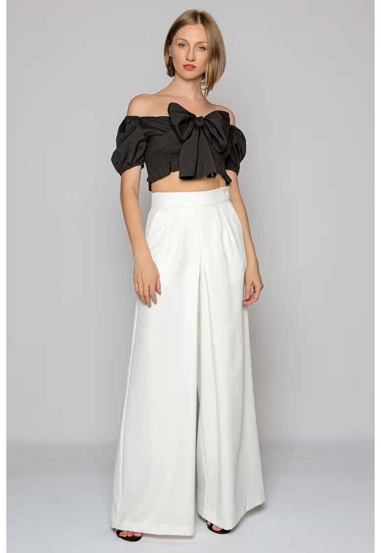 Nympha Clothing Панталони с широка кройка - бели