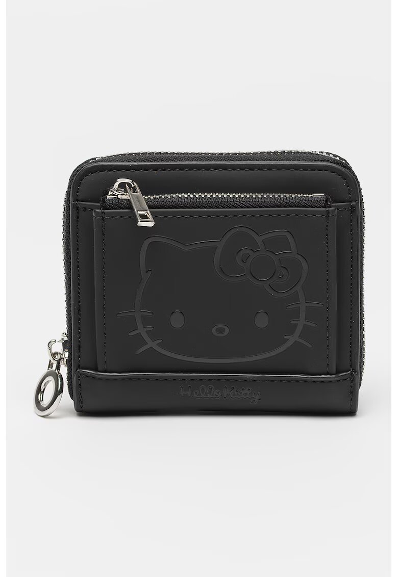 O bag Портфейл Hello Kitty с двойно прегъване - Черен/Сребрист