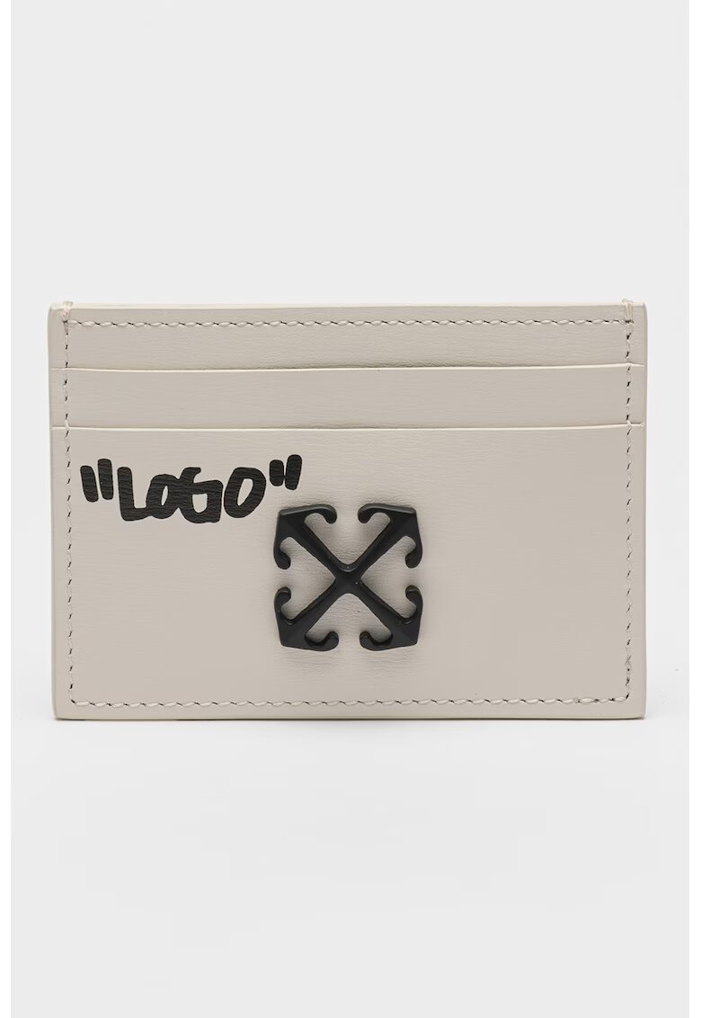 Off-White Кожен калъф за карти Jitney с лого