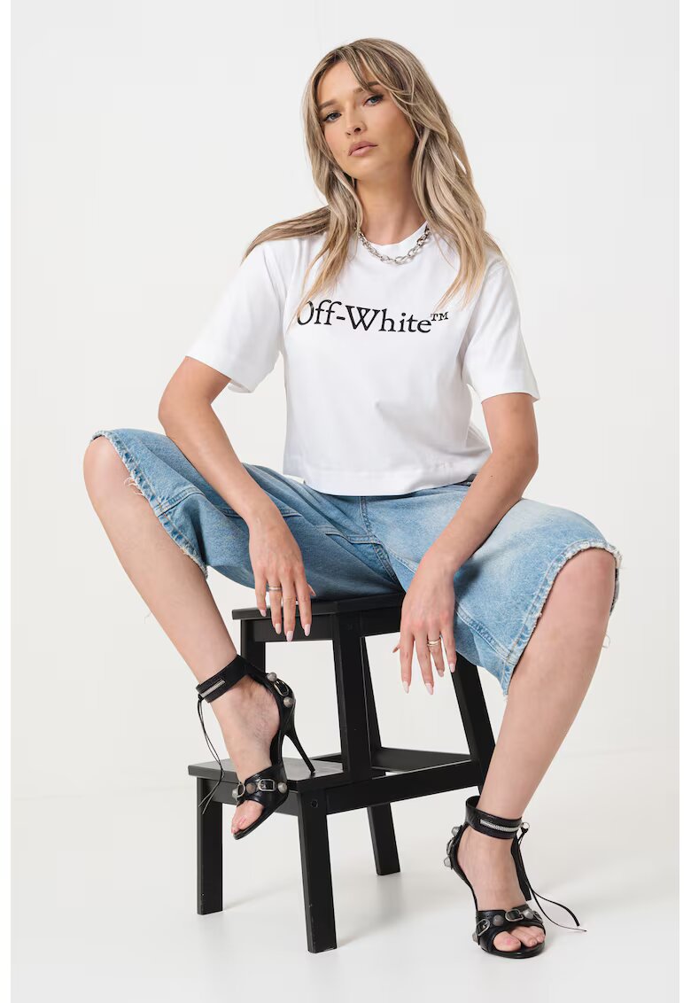Off-White Памучна тениска с лого