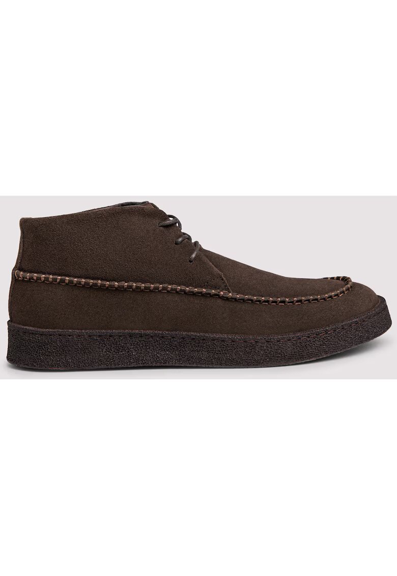 OMBRE Обувки за мъже с висока яка от естествен златист велур - модел moc toe