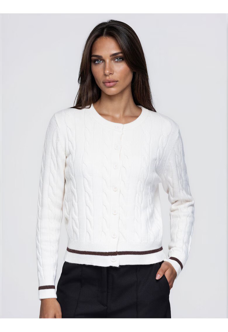OMBRE Пуловер с окръгъл деколт и дълги ръкави - дамски - Slim Fit