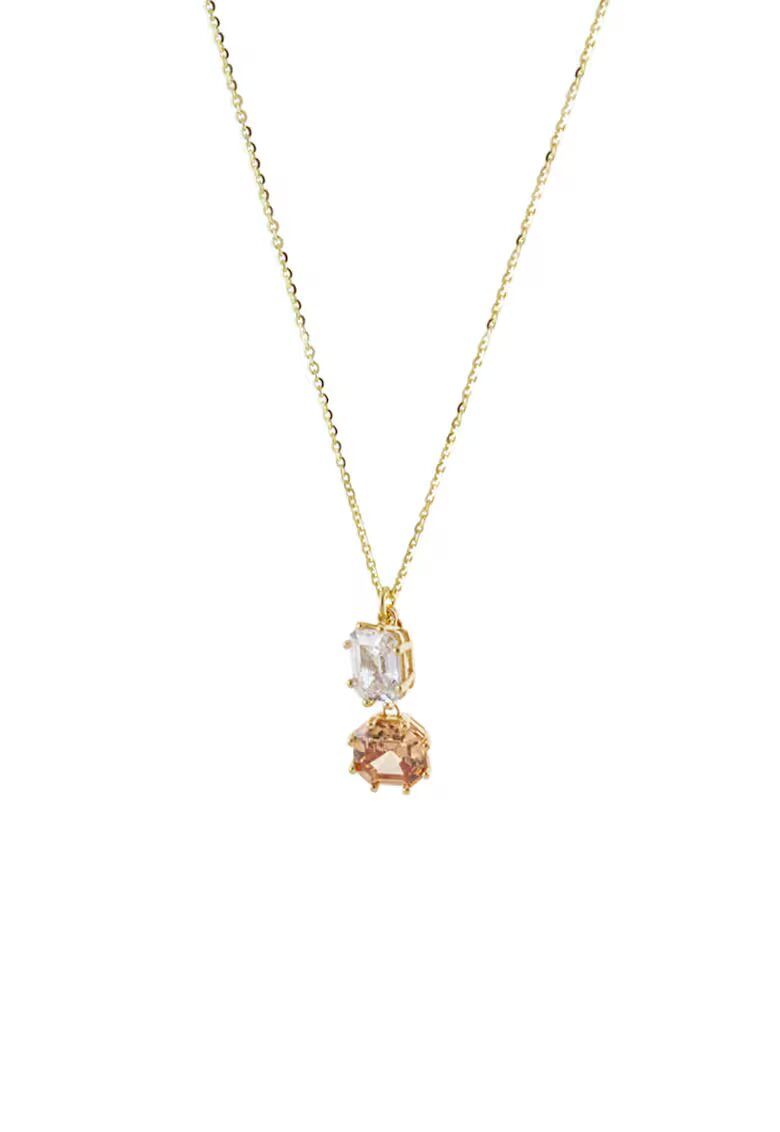 OXETTE Колие с 18k злато и циркони - Златист/Бежов