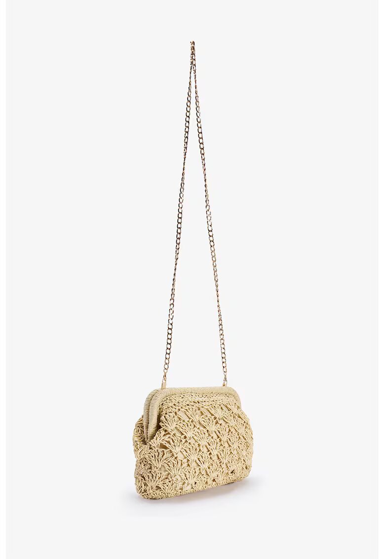 Penti плетена crossbody чанта от полиестер - модел Perla - натурален