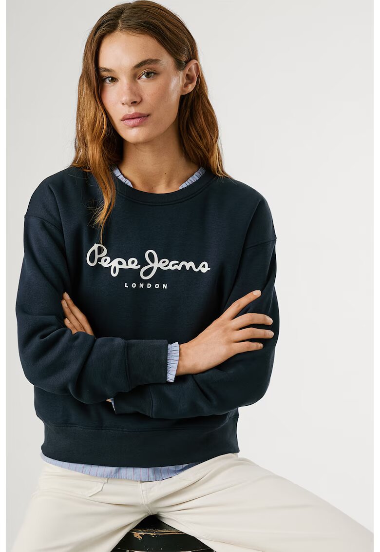 Pepe Jeans London Суитшърт Baddy с овално деколте и лого
