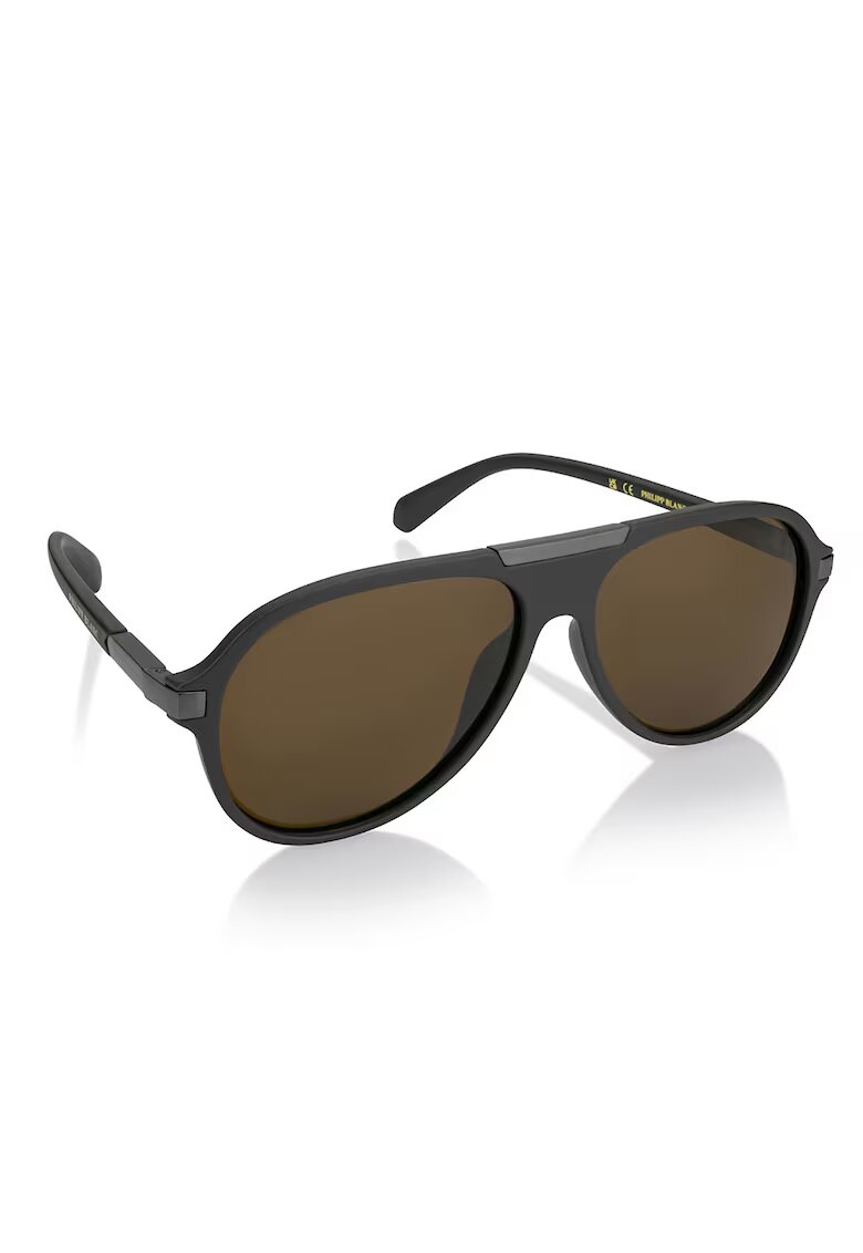 Philipp Blanc Унисекс слънчеви очила Aviator с поляризация - Черен