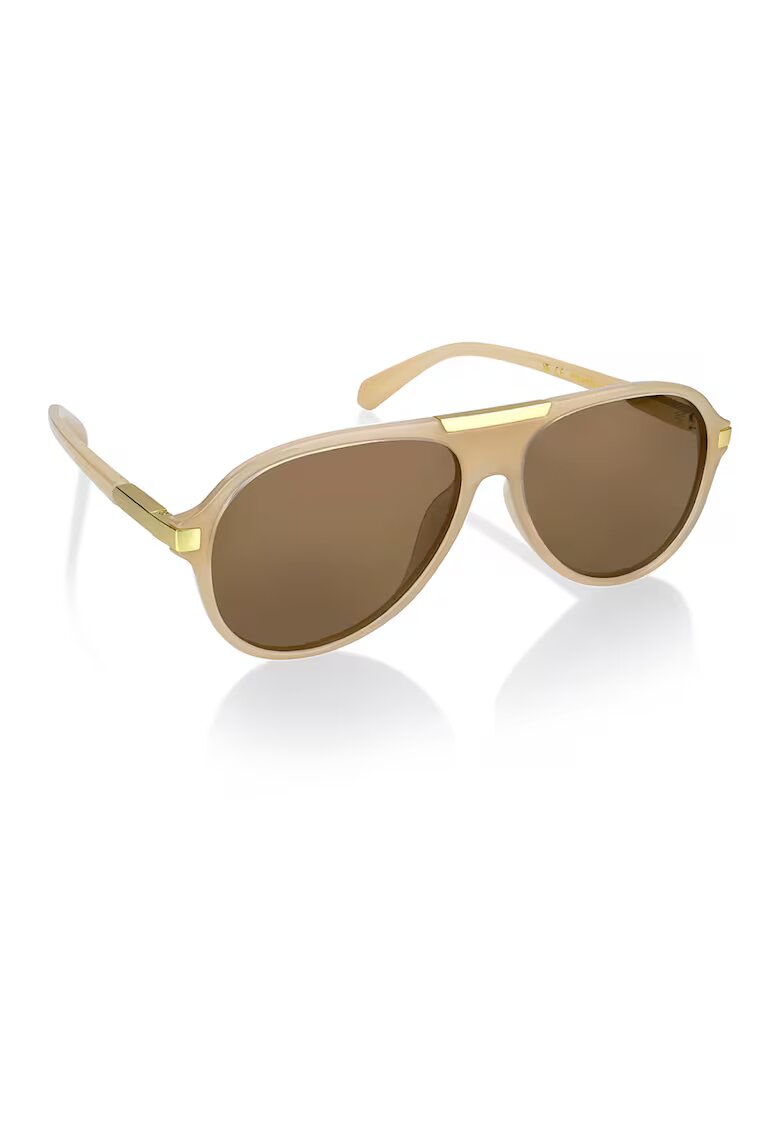 Philipp Blanc Унисекс слънчеви очила Aviator с поляризация - Златист/Бежов