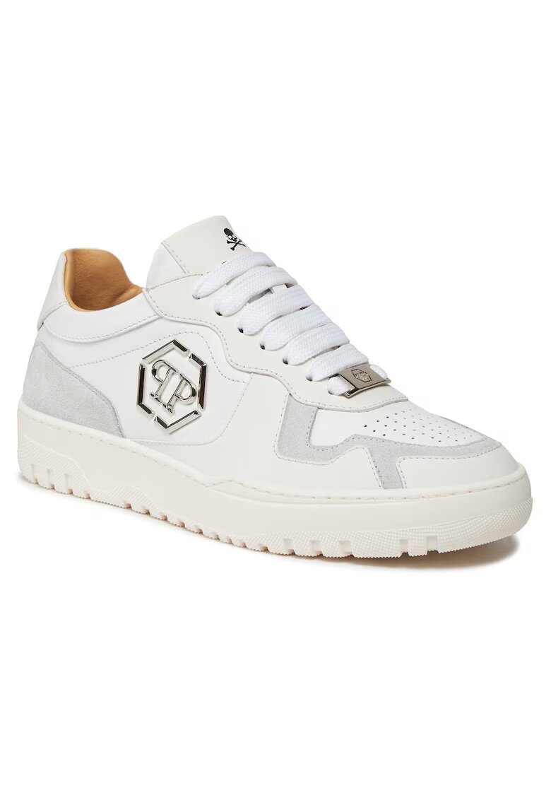 Philipp Plein Дамски кецове - Reebok - естествена кожа - бял/сив