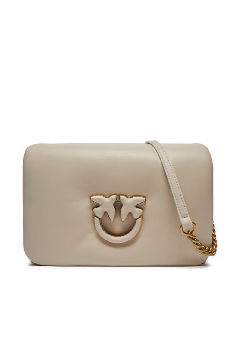 Pinko Дамска чанта Love Click Puff Classic - естествена кожа - - размери 27.5x19x9.5см