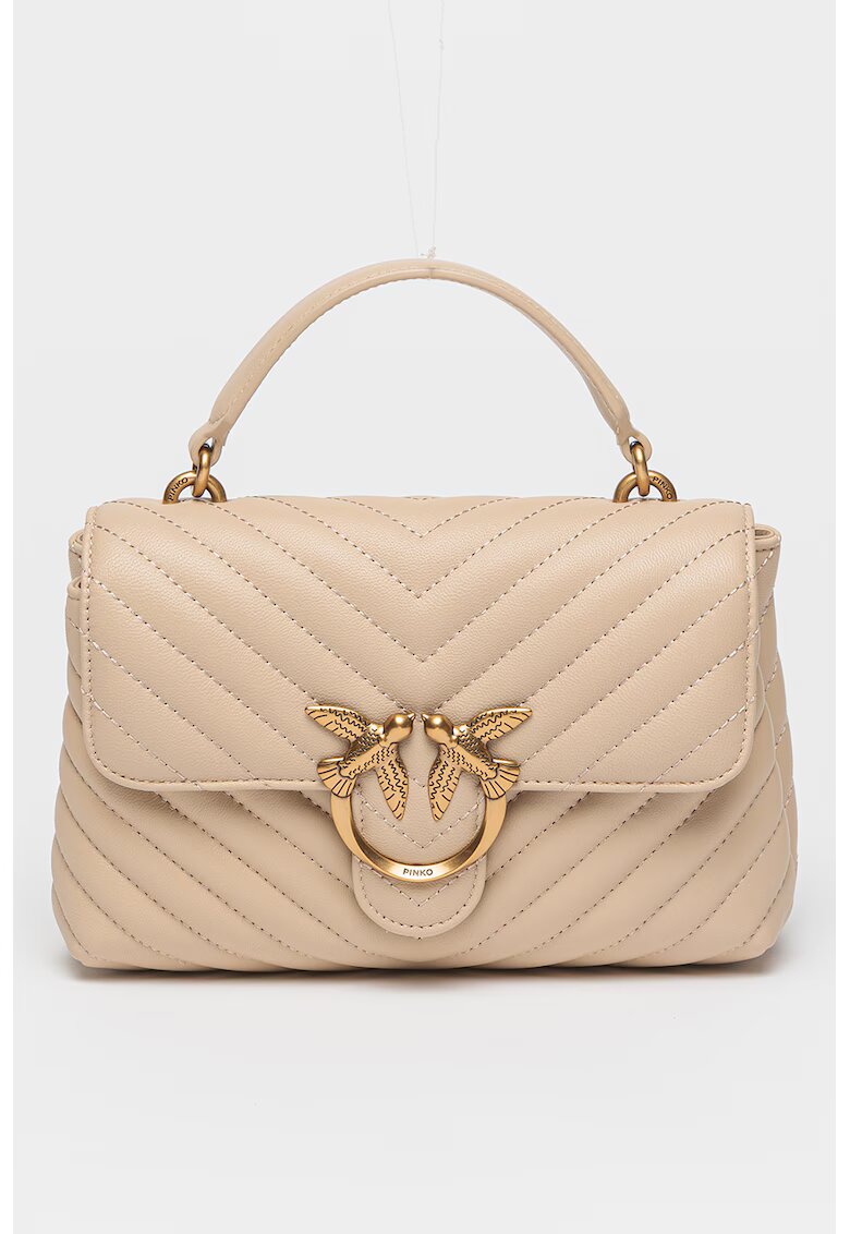 Pinko Кожена чанта Love Lady Puff с капитониран дизайн