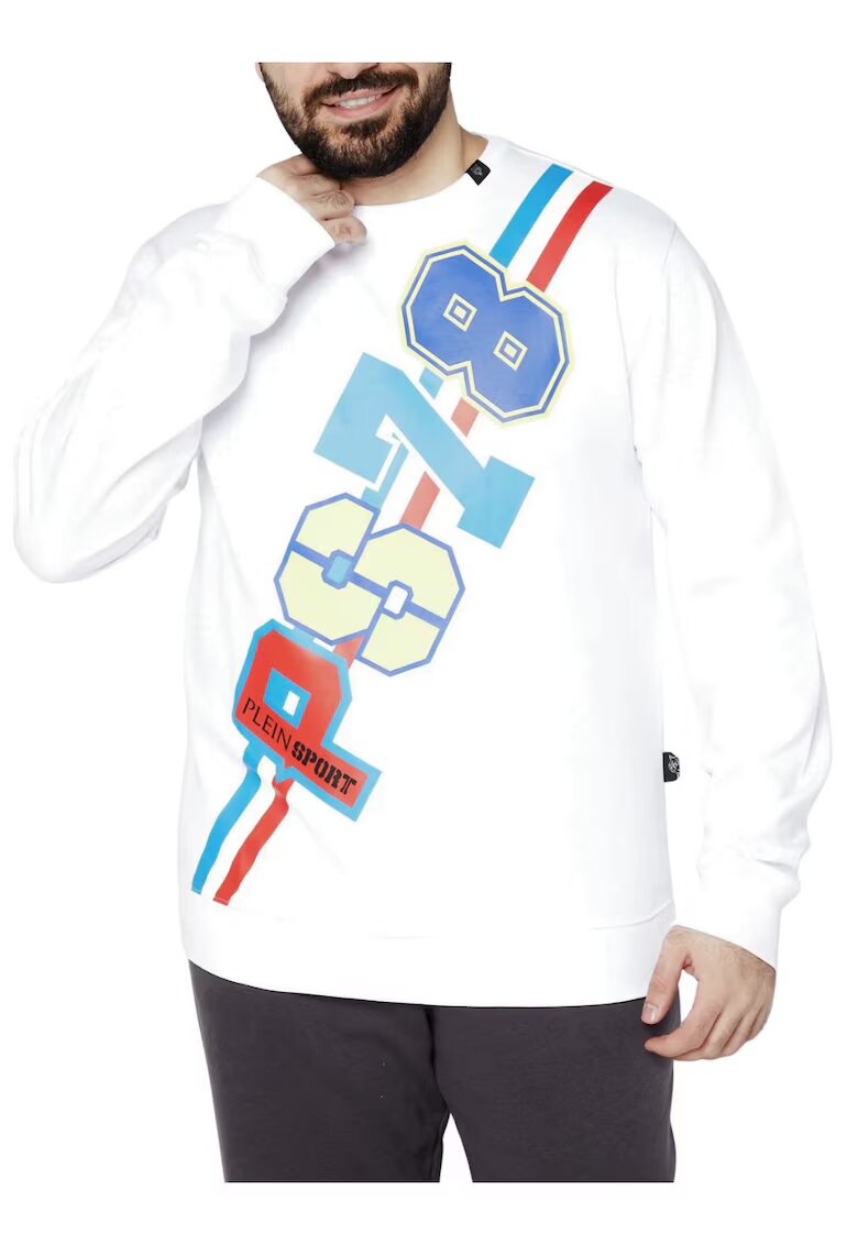 Plein Sport Мъжки суичър с принт - - памук полиестер - oversize кройка