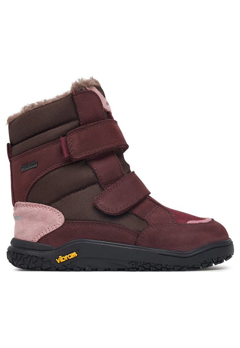 Primigi ботуши от естествена кожа с текстил - хастар с пух - Gore-Tex мембрана - подметка Vibram - велкро закопчаване - червено