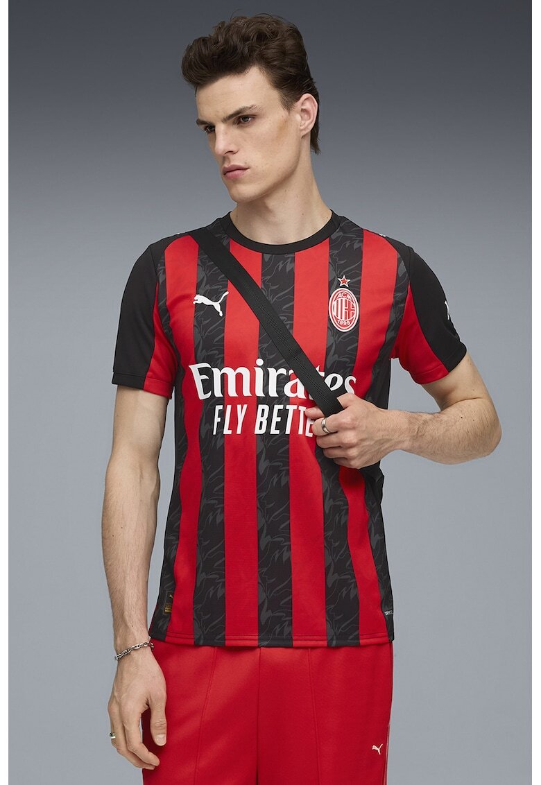 Puma Футболна слим тениска AC Milan - Червен/Черен