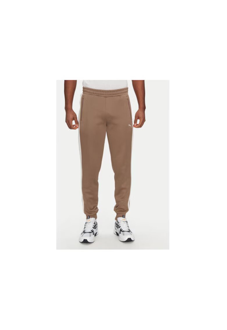 Puma Мъжки спортни панталони 629588 - рециклиран полиестер/памук - кафяви