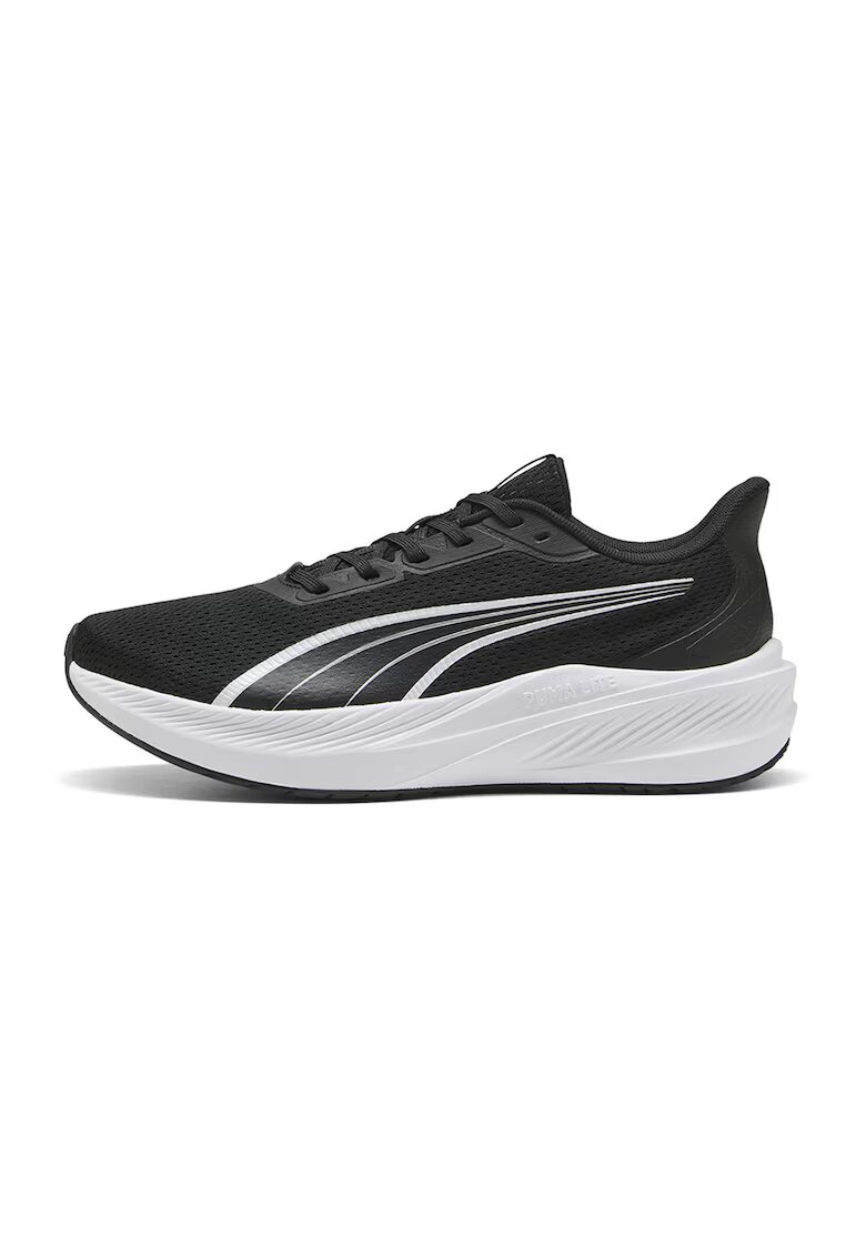Puma Мрежести обувки Dasher Lite за бягане с лого - Бял/Черен