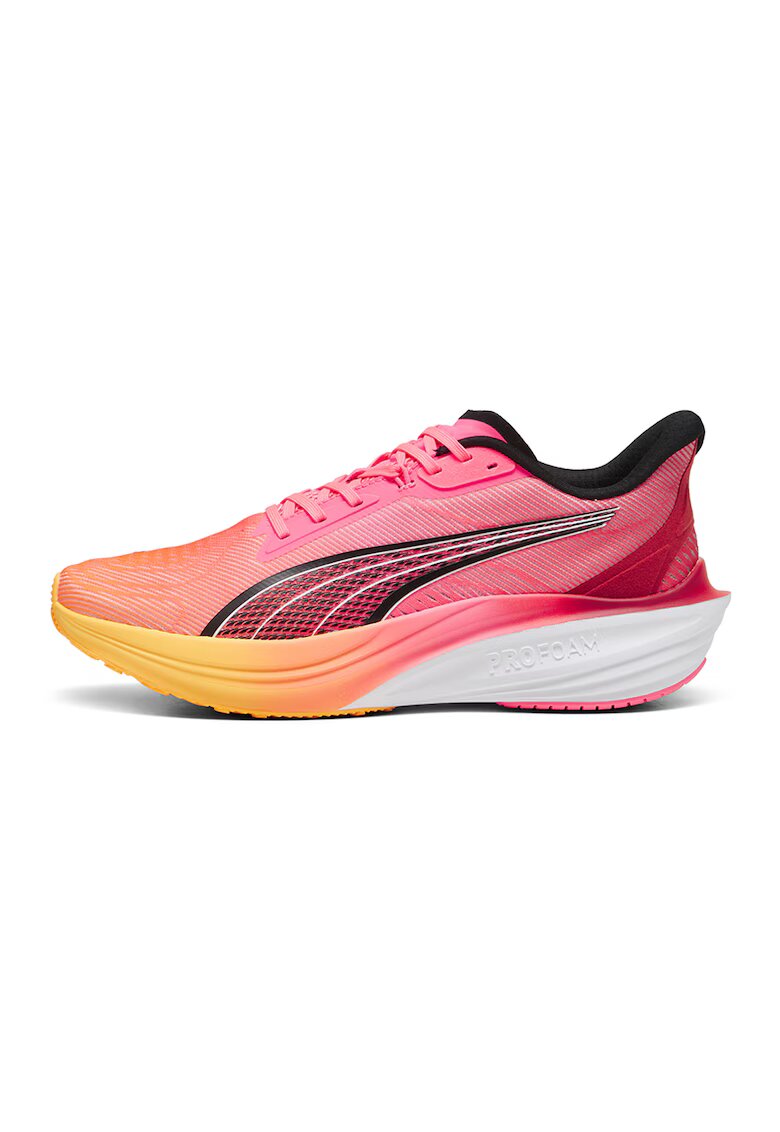 Puma Обувки за бягане Darter Pro с лого - Яркорозово/Мандарина/Бял