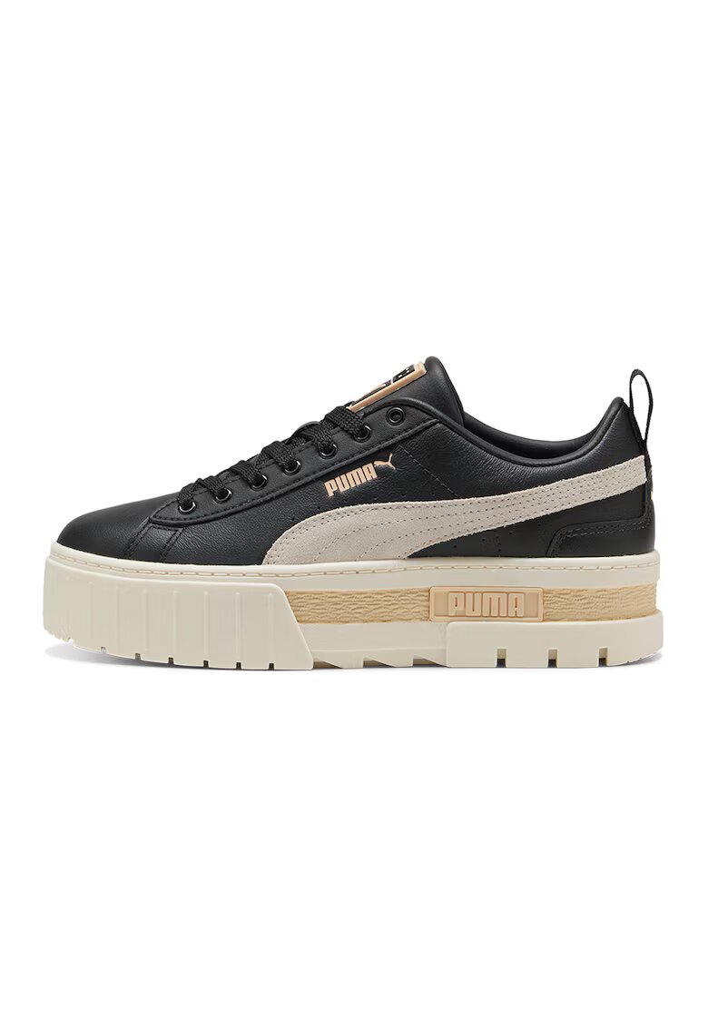 Puma Спортни обувки Mayze с велур и равна платформа - Бежов/Бял/Мръснобял