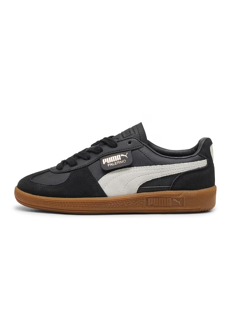Puma Спортни обувки Palermo от велур и еко кожа - Бял/Черен