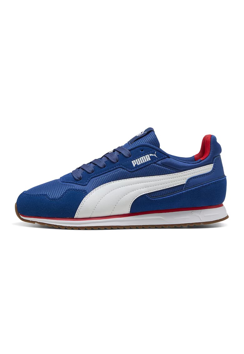 Puma Спортни обувки Softride St Miler с велур - Бял/Кралско Синьо