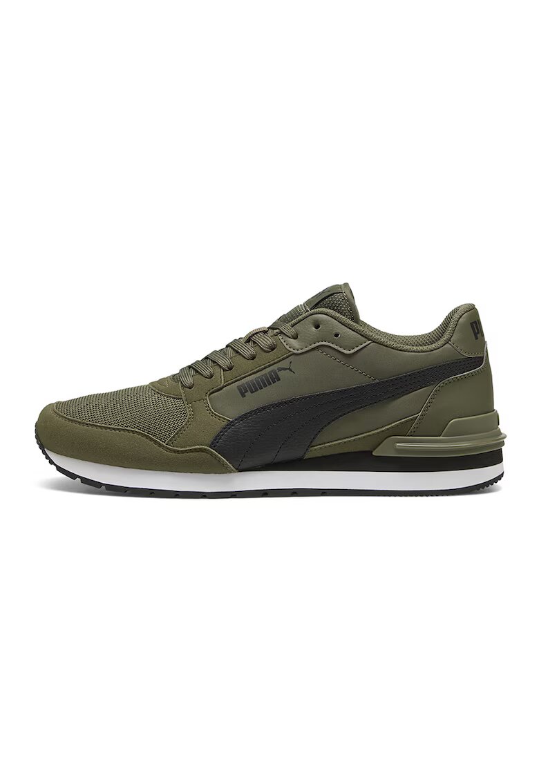 Puma Спортни обувки ST Runner V4 от еко кожа и текстил - Тъмнокафяв/Черен