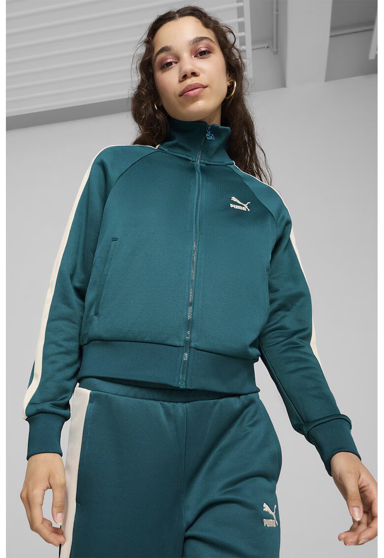 Puma Спортно яке Iconic с лого - Тъмночервен/Крем