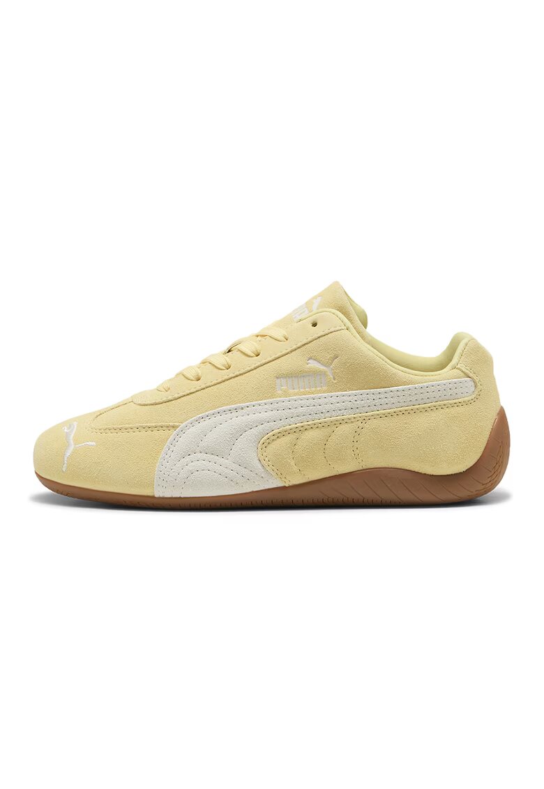 Puma Унисекс спортни обувки Speedcat OG от велур - Бял/Златист/Черен