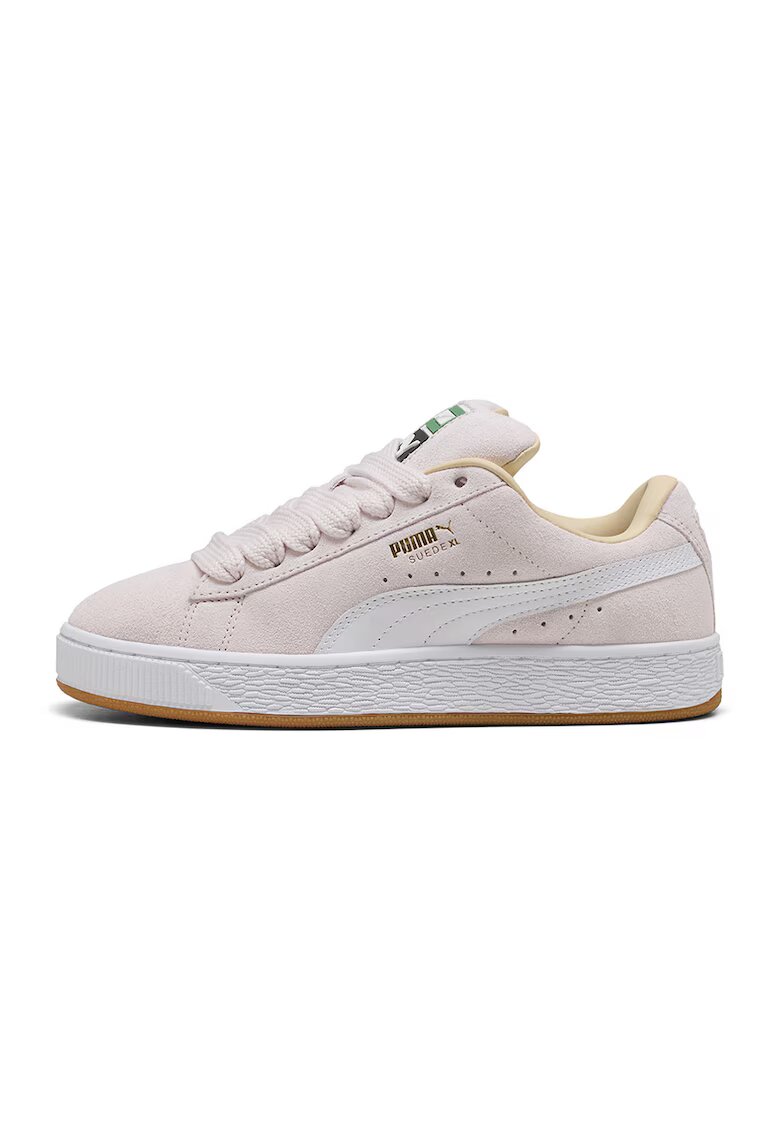 Puma Велурени спортни обувки Suede XL с допълнителни връзки - Бял/Черен