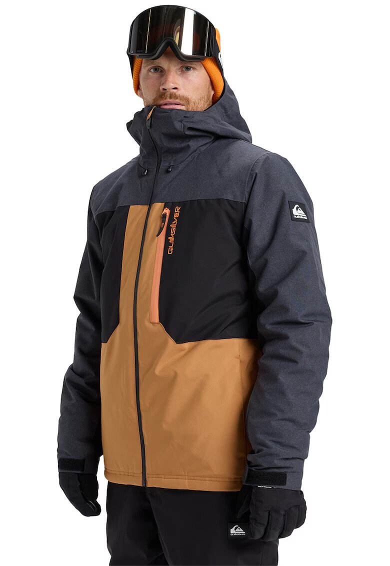 Quiksilver Ски яке Dawson с качулка - Зелен/Въглен сиво/Сиво-бежов