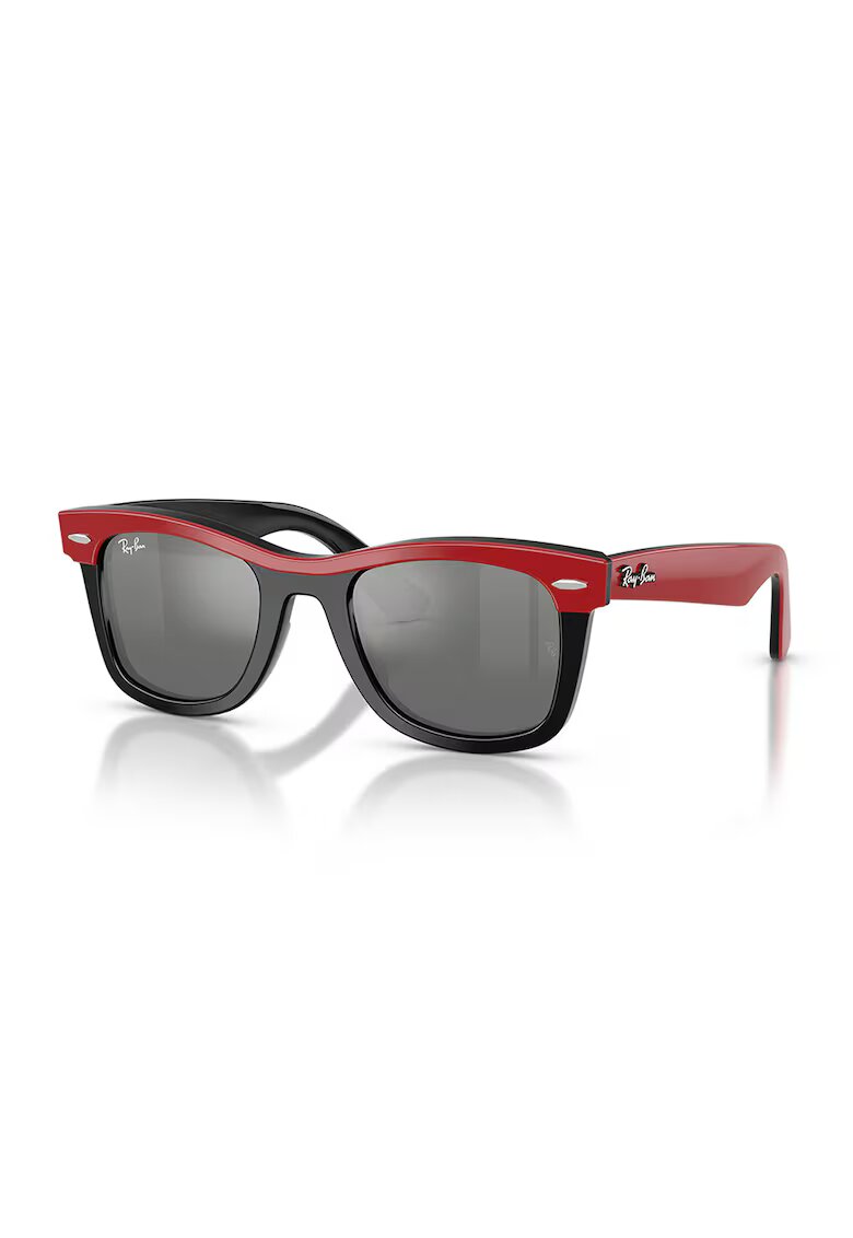 Ray-Ban Квадратни слънчеви очила с лого - Бял/Черен