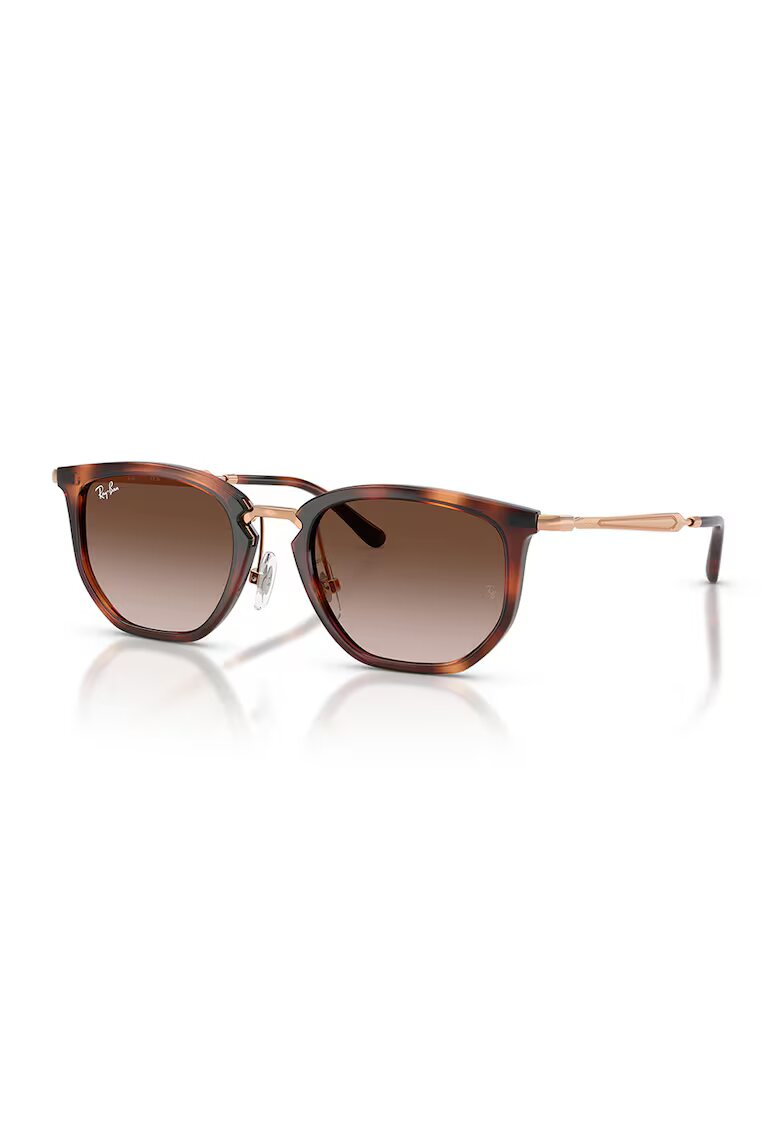 Ray-Ban Овални слънчеви очила с лого - Черен/Сребрист