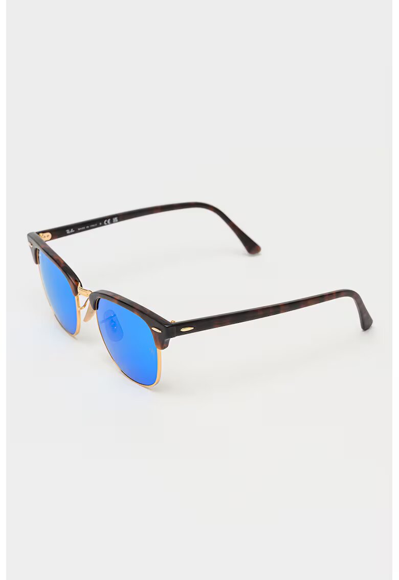 Ray-Ban Унисекс слънчеви очила Clubmaster с огледални стъкла - Черен/Антрацитно сиво