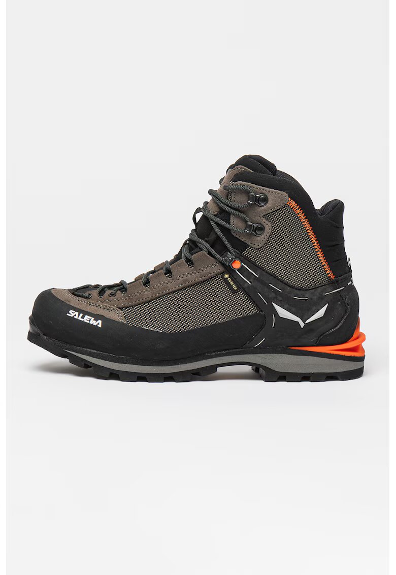 Salewa Трекинг обувки Crow GTX с велур - Черен/Лайм зелено