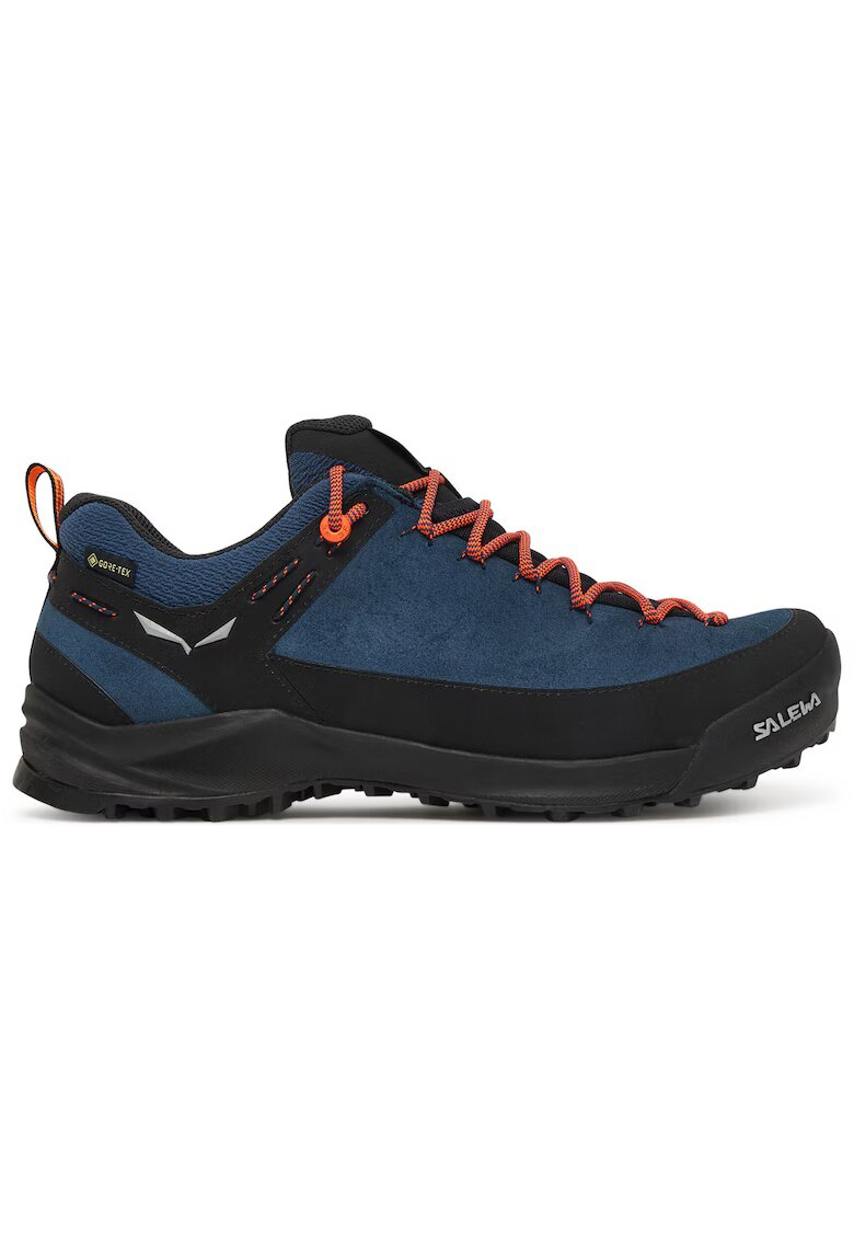 Salewa туристически обувки от велур с Gore-Tex мембрана и връзки - синьо/черно