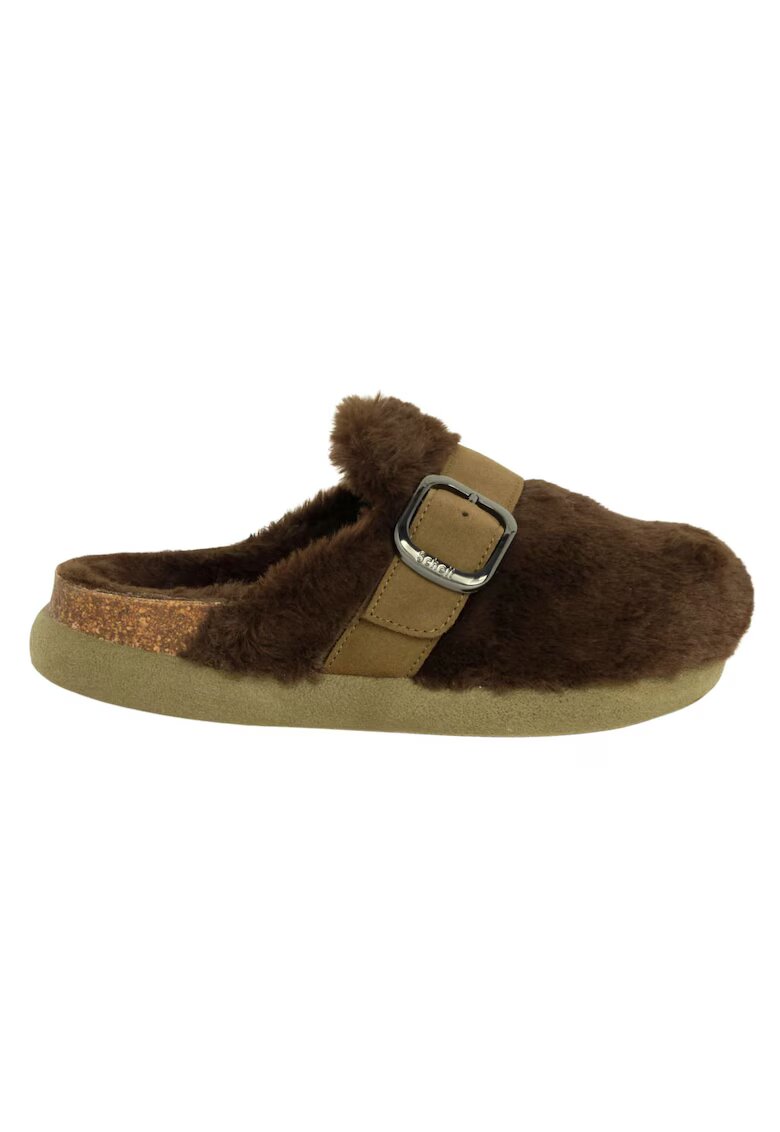 Scholl Дамско сабо Ivy Big Buckle - естествена кожа - козина -