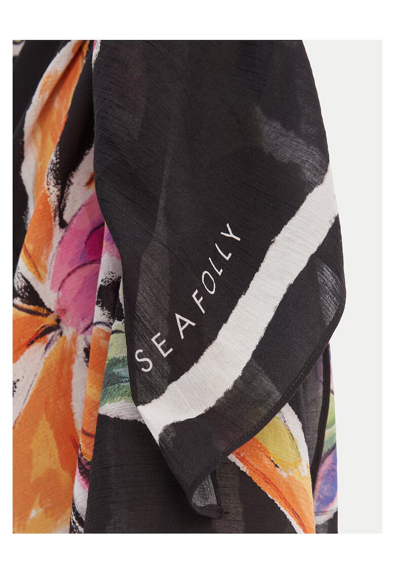 SEAFOLLY Плажно парео органичен памук - черно - Един размер