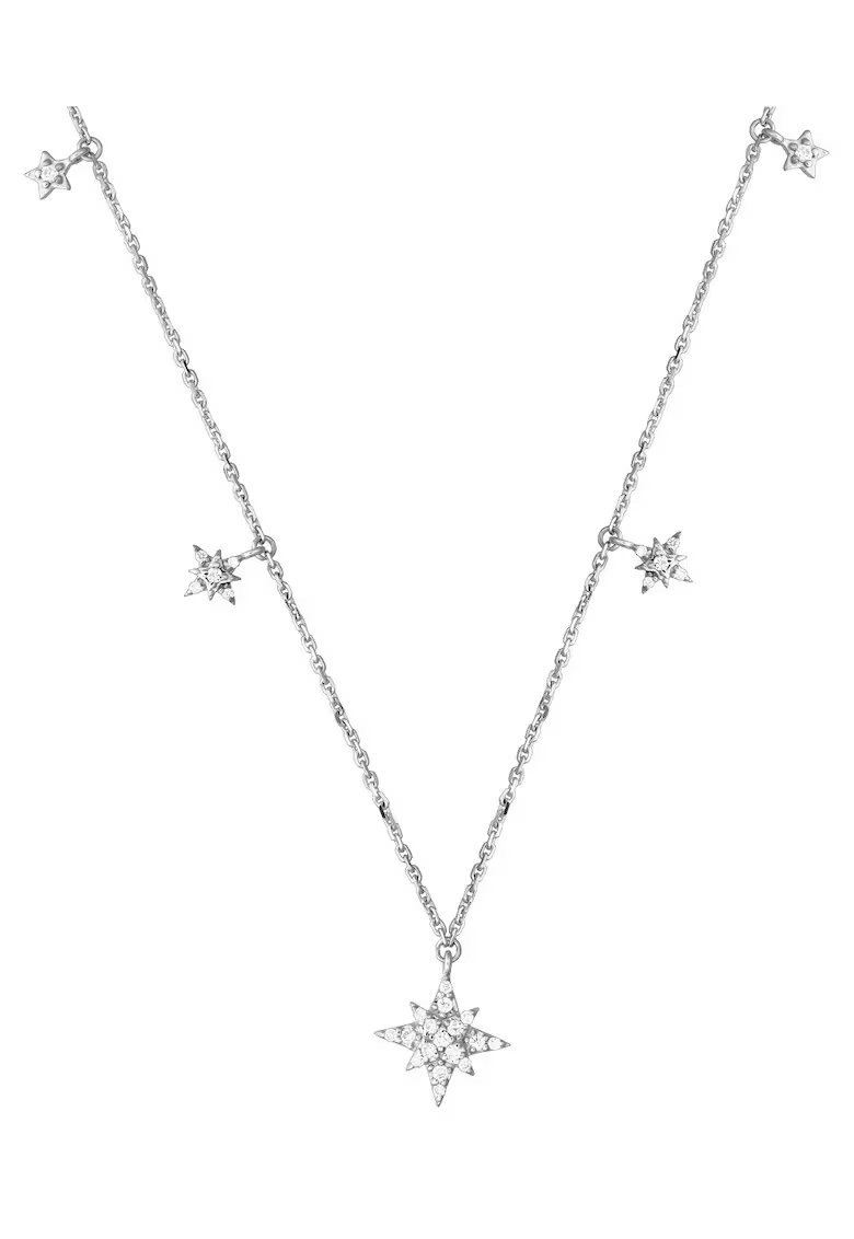 Sereine Колие Celestial от бяло злато 14K с 29 естествени диаманта 0.15 кт - 33 см