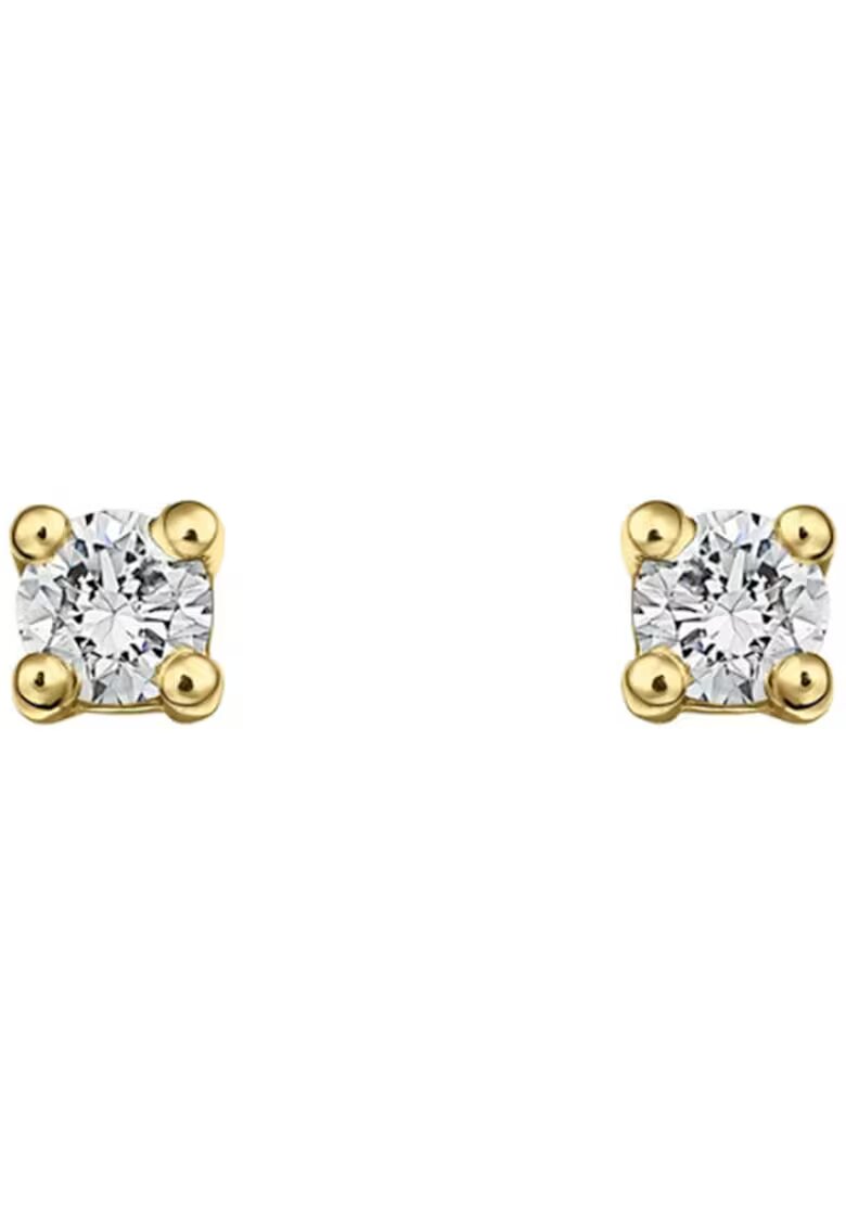 Sereine Обеци Bliss Studs от жълто злато 14K с 2 естествени диаманта 0.10 кт