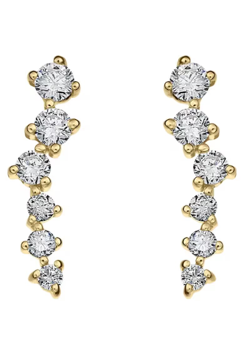 Sereine Обеци Swoon от жълто злато 14K с 12 естествени диаманта 0.46 кт