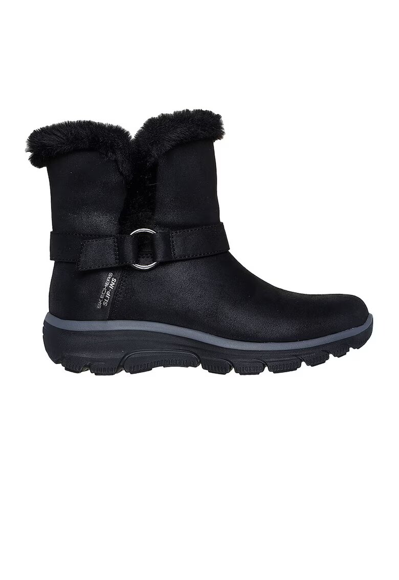 Skechers Боти от еко кожа - Сиво-кафяв/Крем